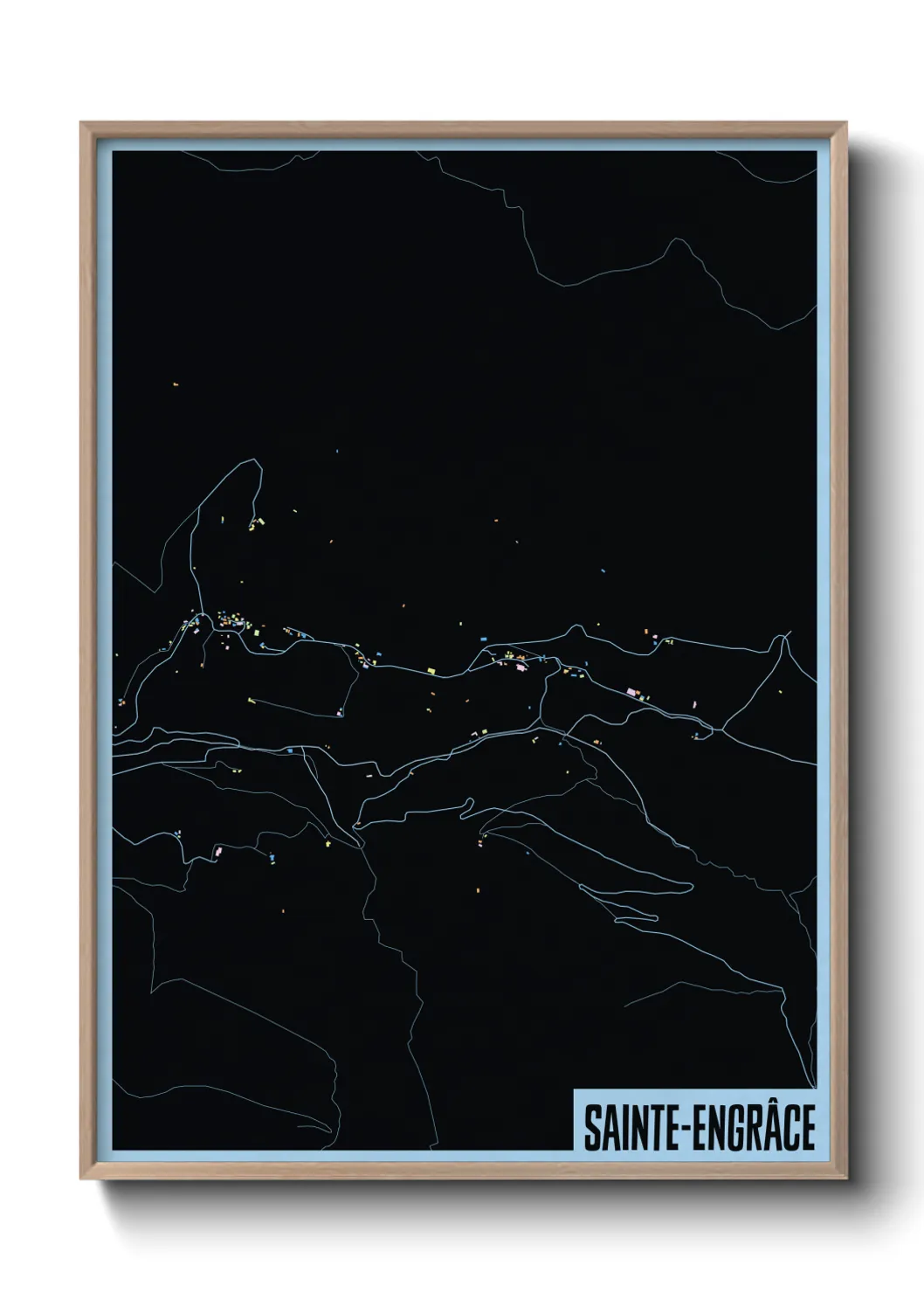 Une affiche de carte sur Sainte-Engrâce