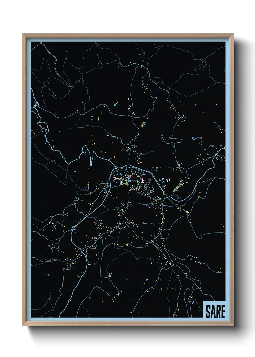 Une affiche de carte sur Sare