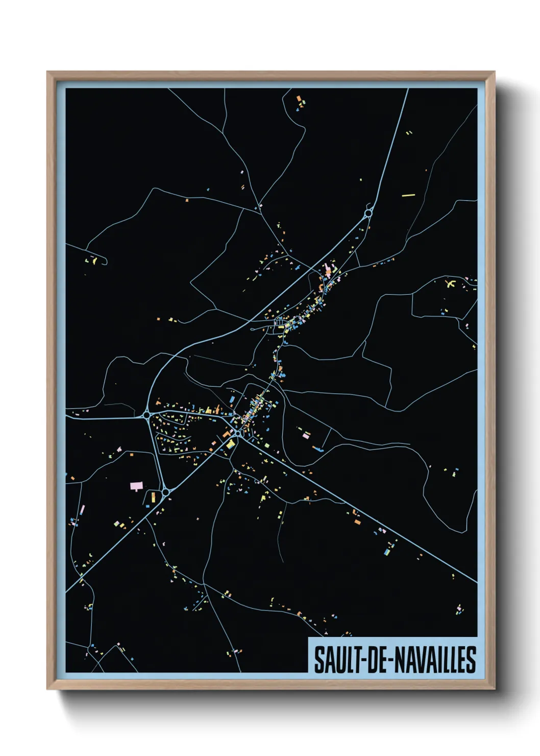 Une affiche de carte sur Sault-de-Navailles