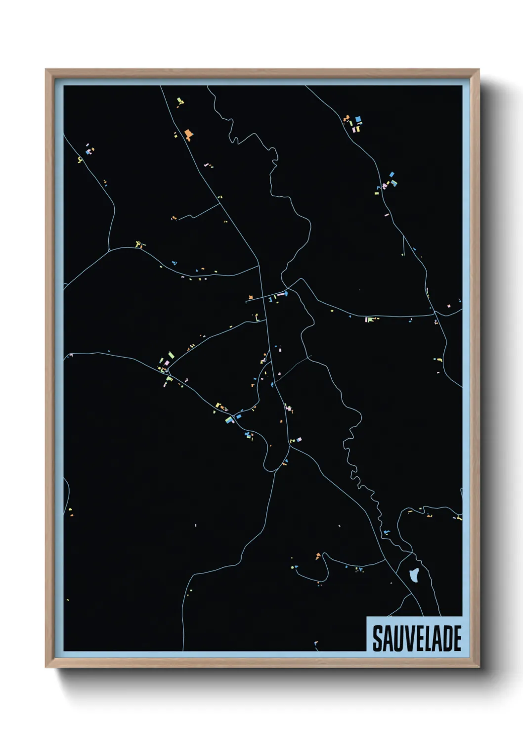 Une affiche de carte sur Sauvelade