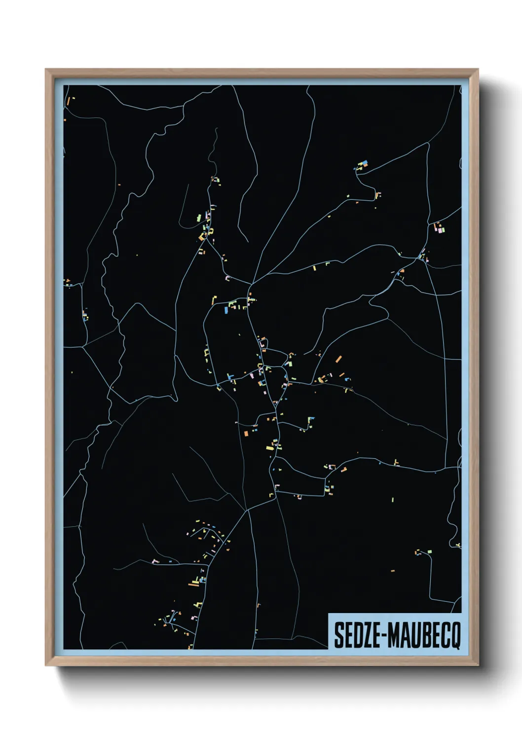 Une affiche de carte sur Sedze-Maubecq