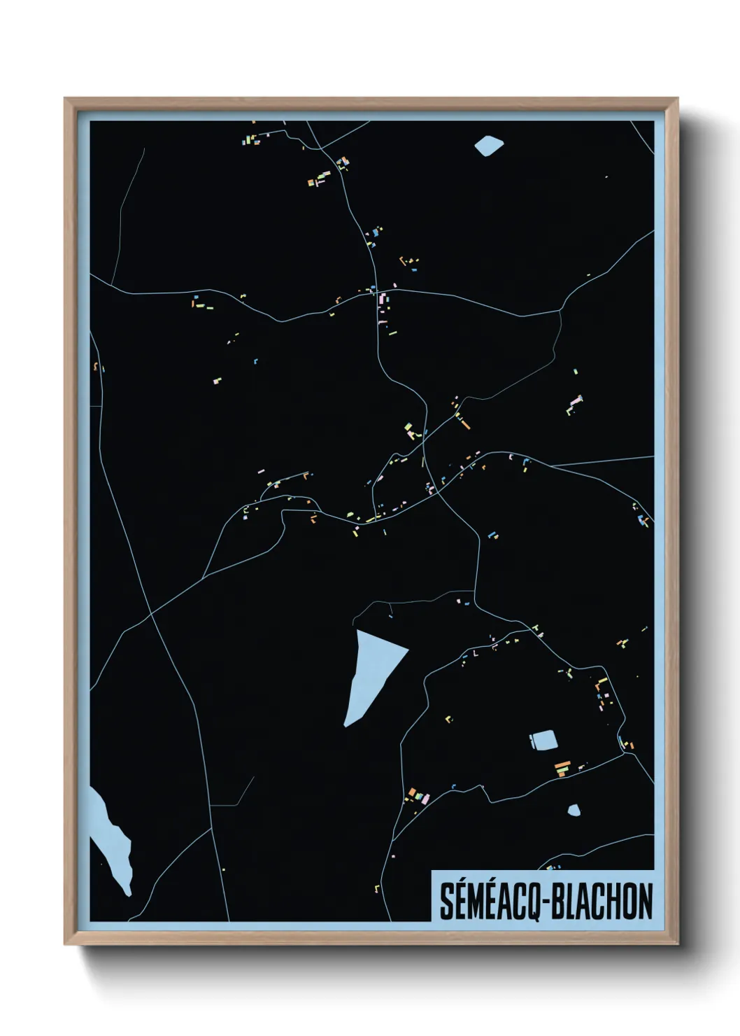 Une affiche de carte sur Séméacq-Blachon