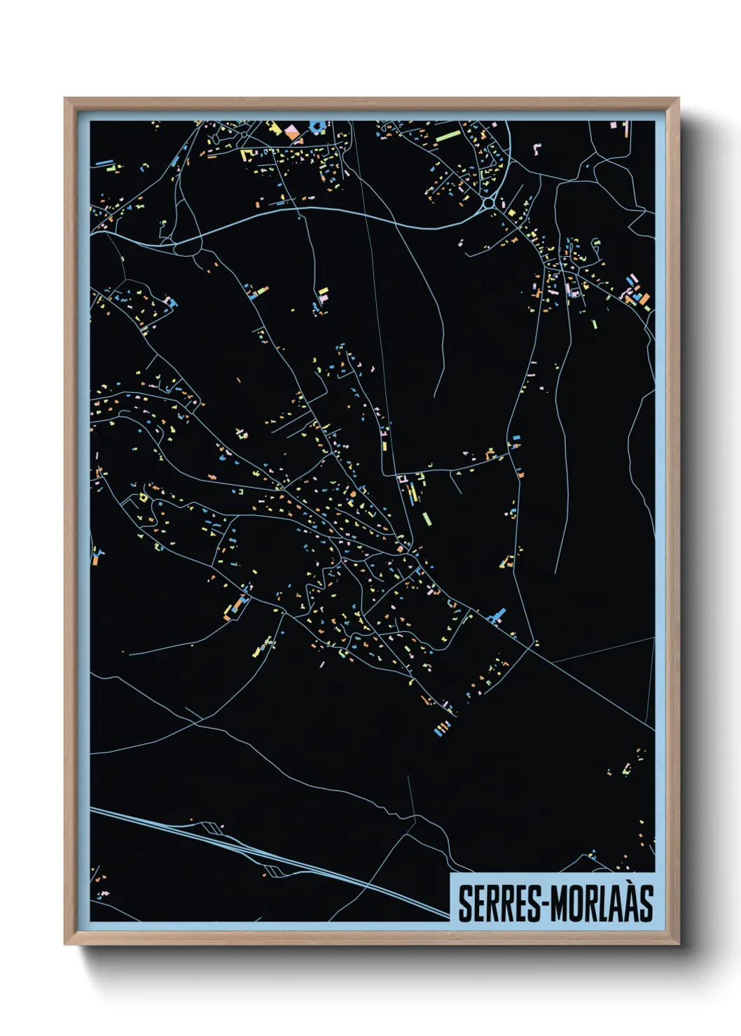 Une affiche de carte sur Serres-Morlaàs