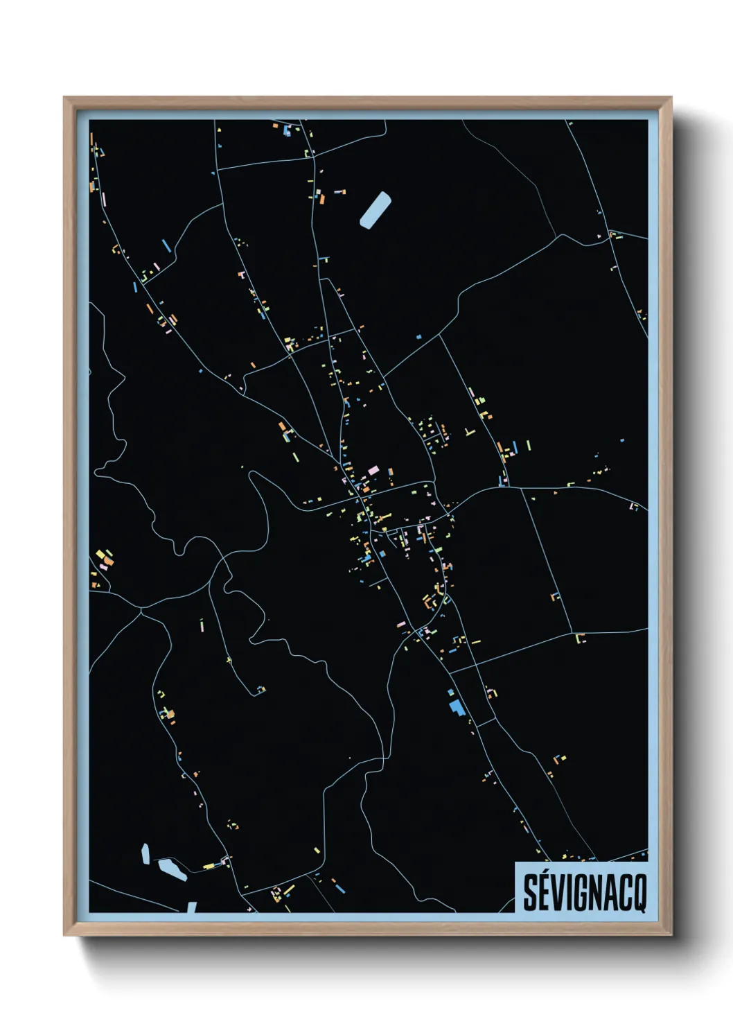 Une affiche de carte sur Sévignacq