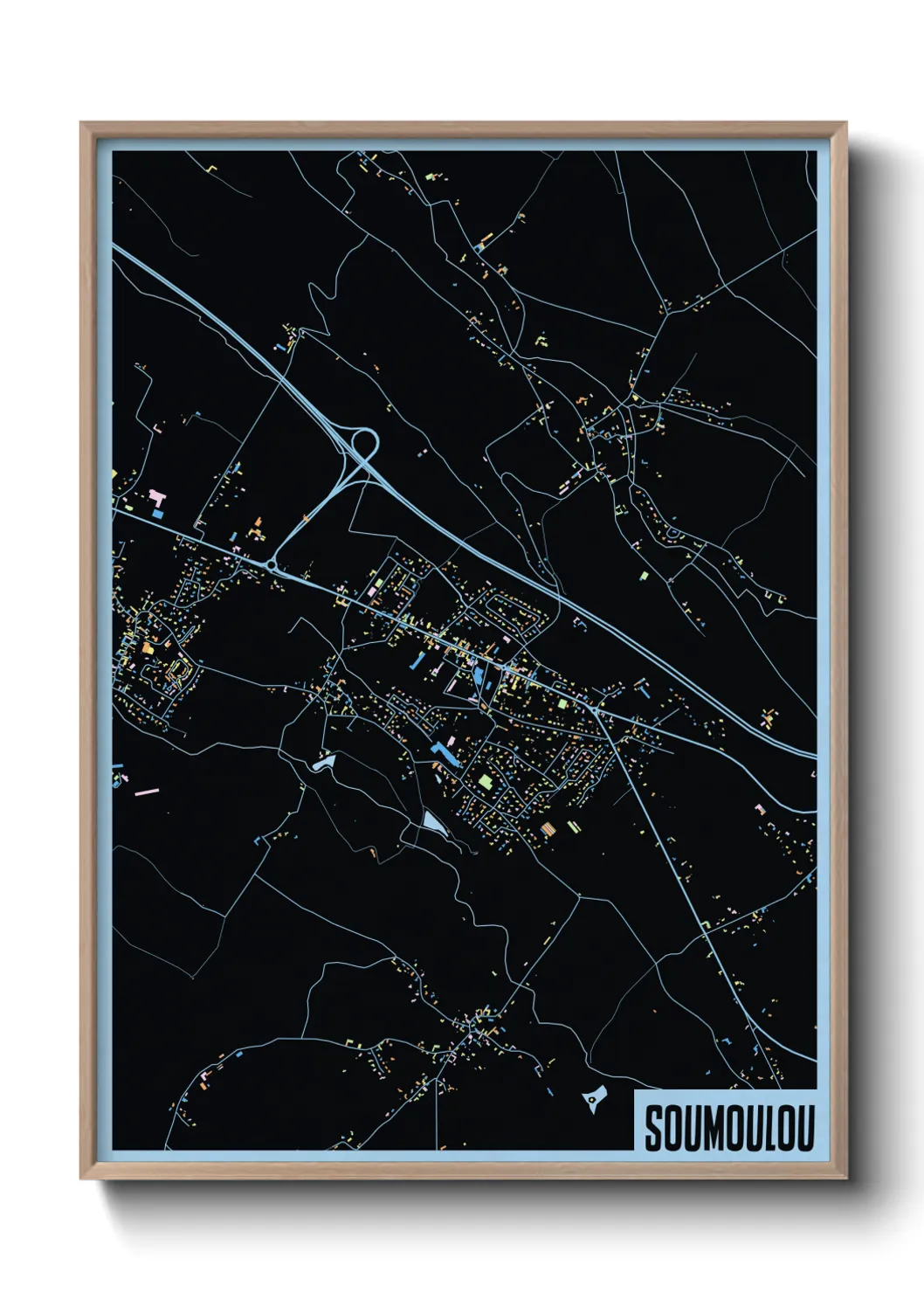 Une affiche de carte sur Soumoulou