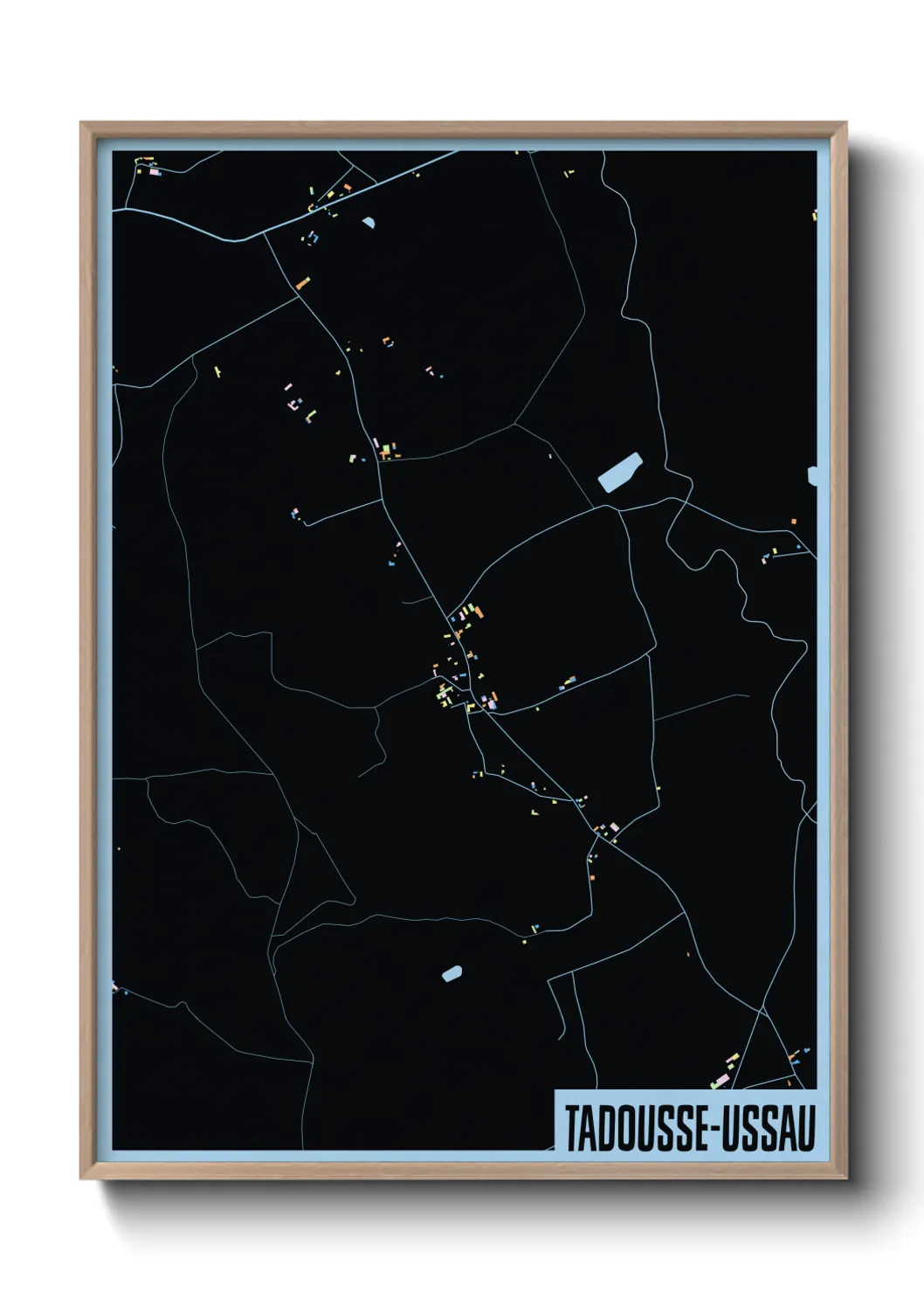 Une affiche de carte sur Tadousse-Ussau