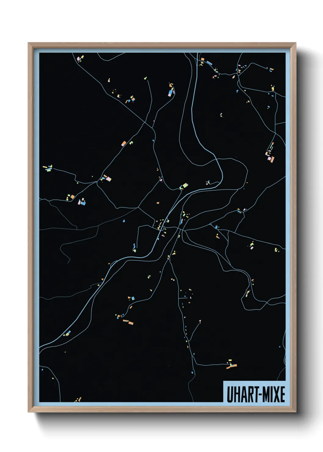 Une affiche de carte sur Uhart-Mixe