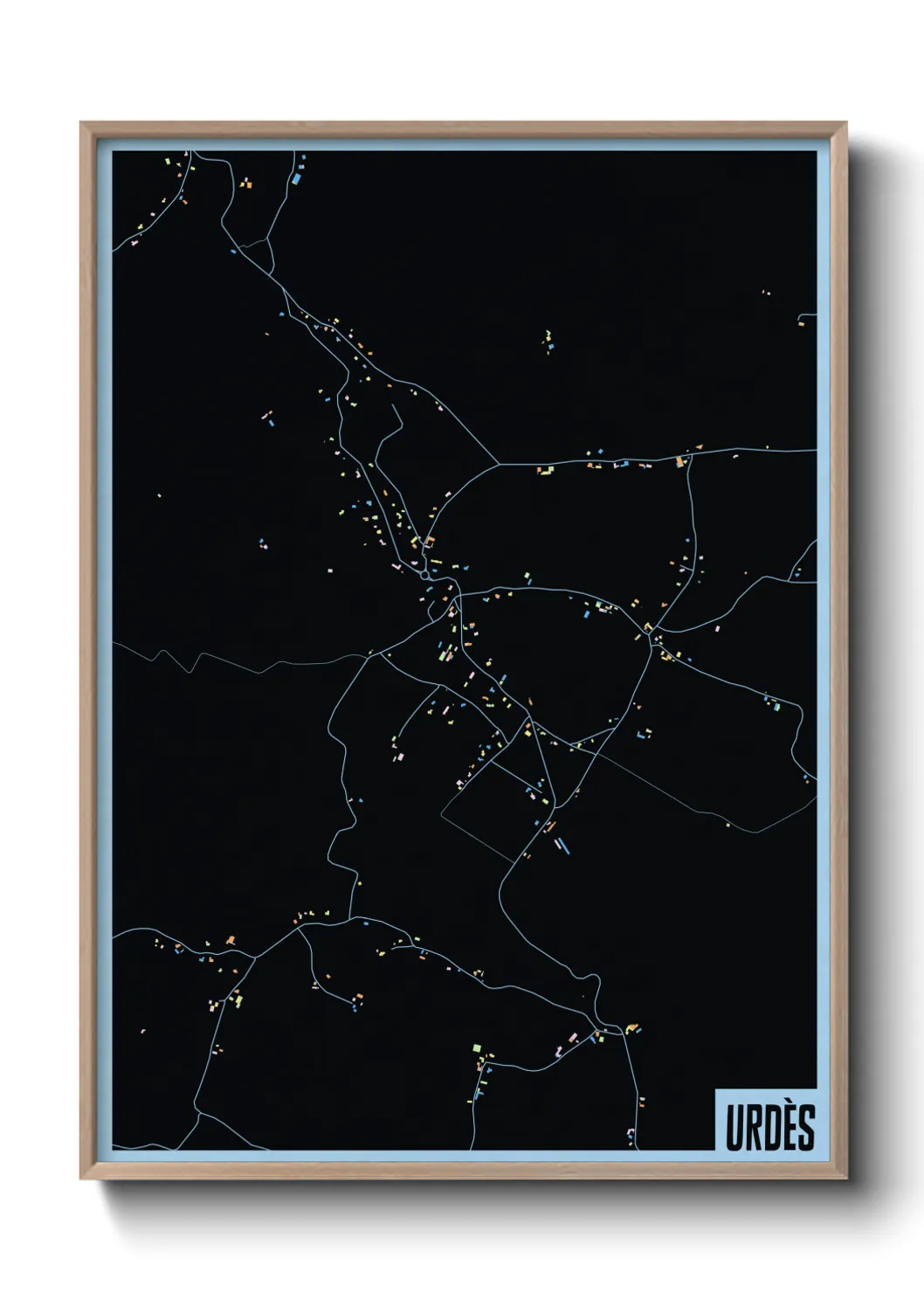 Une affiche de carte sur Urdès
