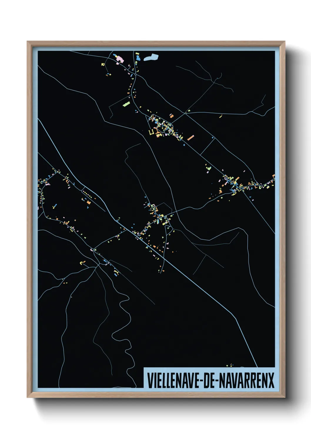 Une affiche de carte sur Viellenave-de-Navarrenx
