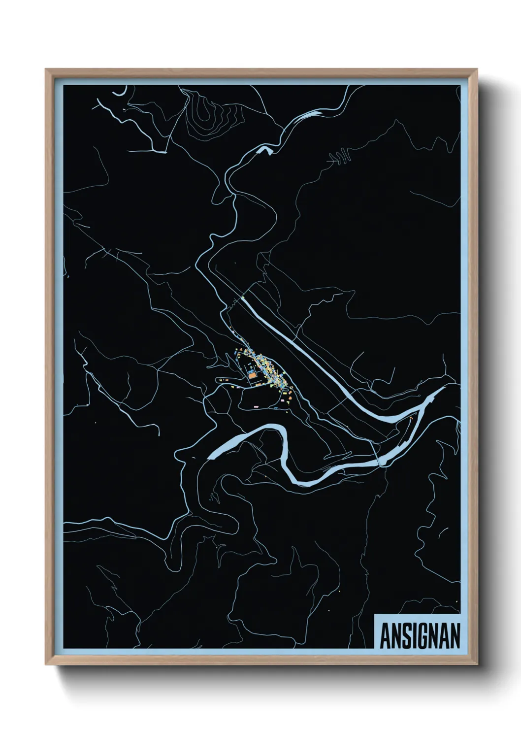 Une affiche de carte sur Ansignan