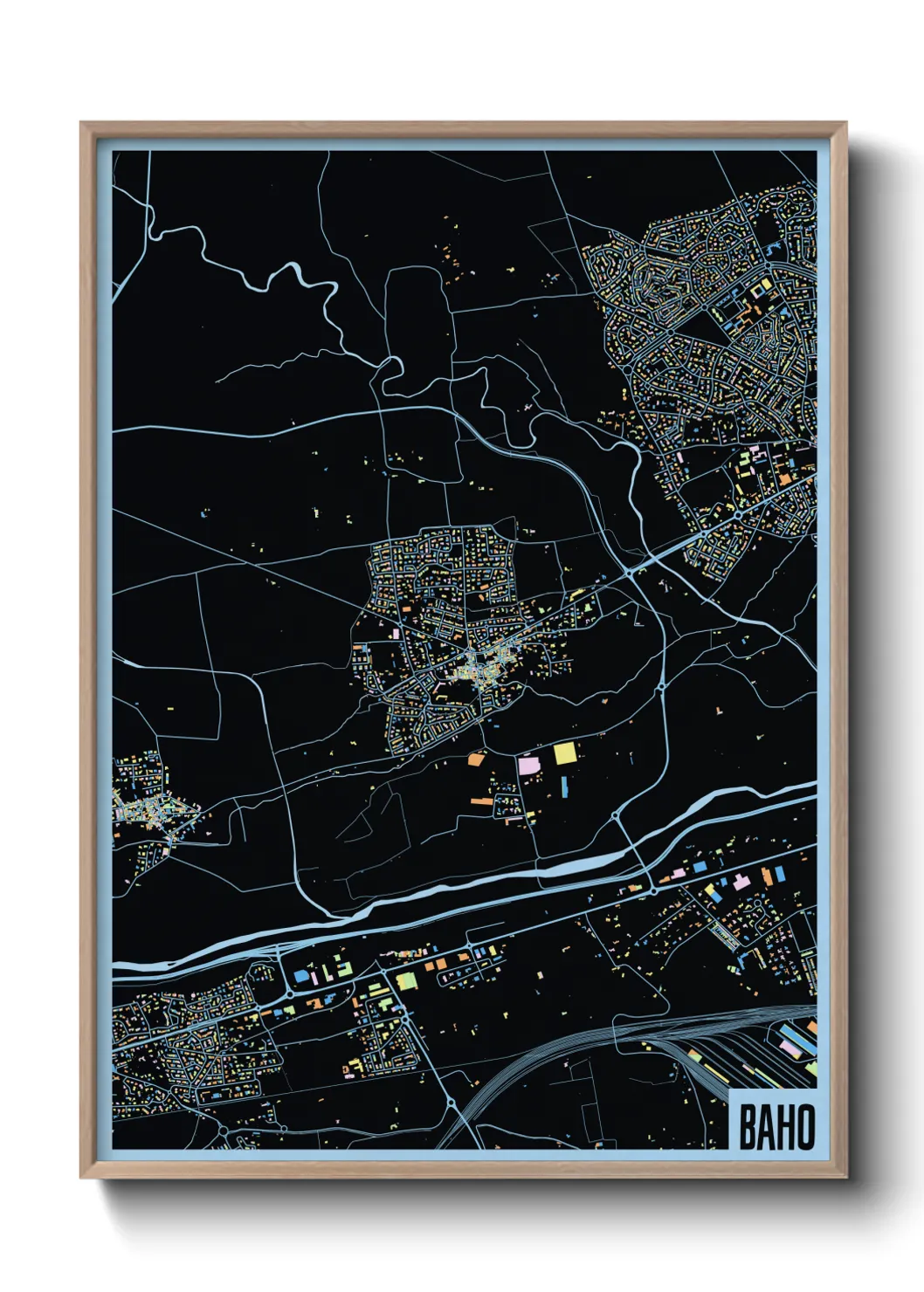 Une affiche de carte sur Baho