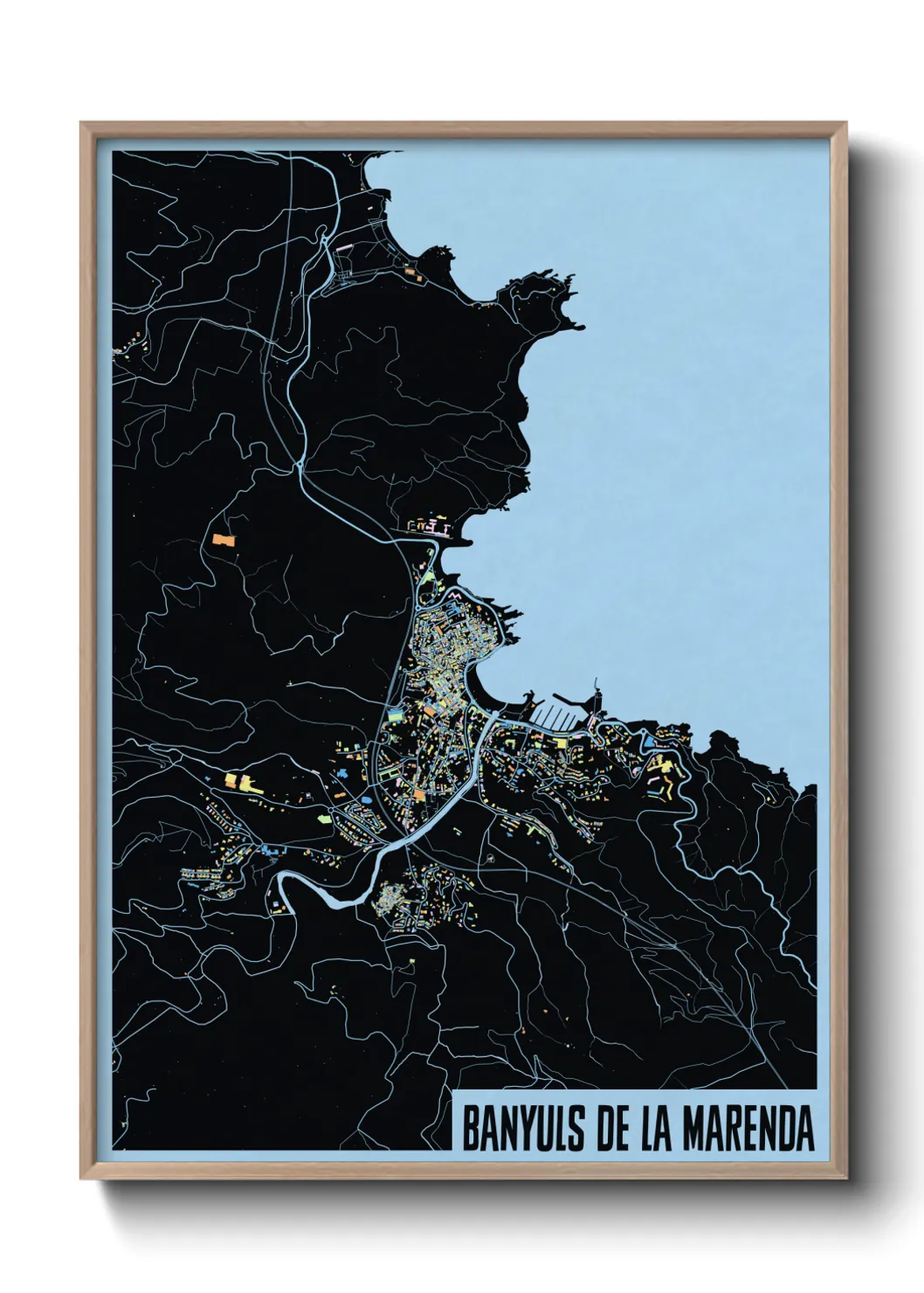 Une affiche de carte sur Banyuls de la Marenda