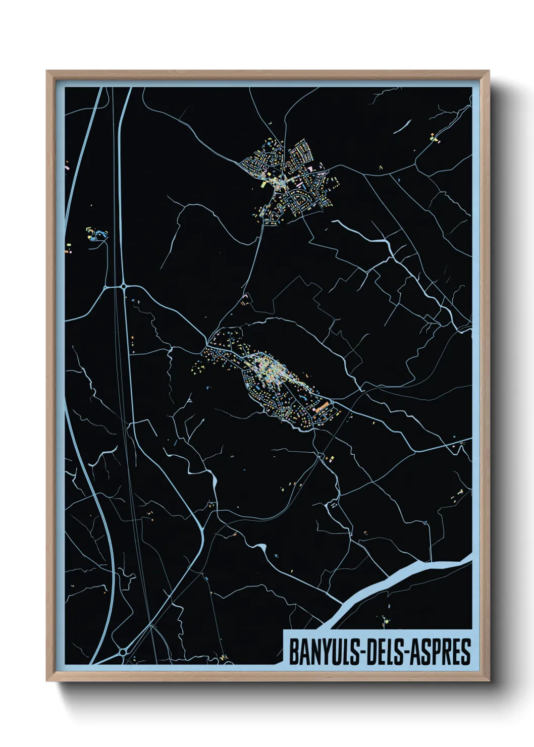 Une affiche de carte sur Banyuls-dels-Aspres