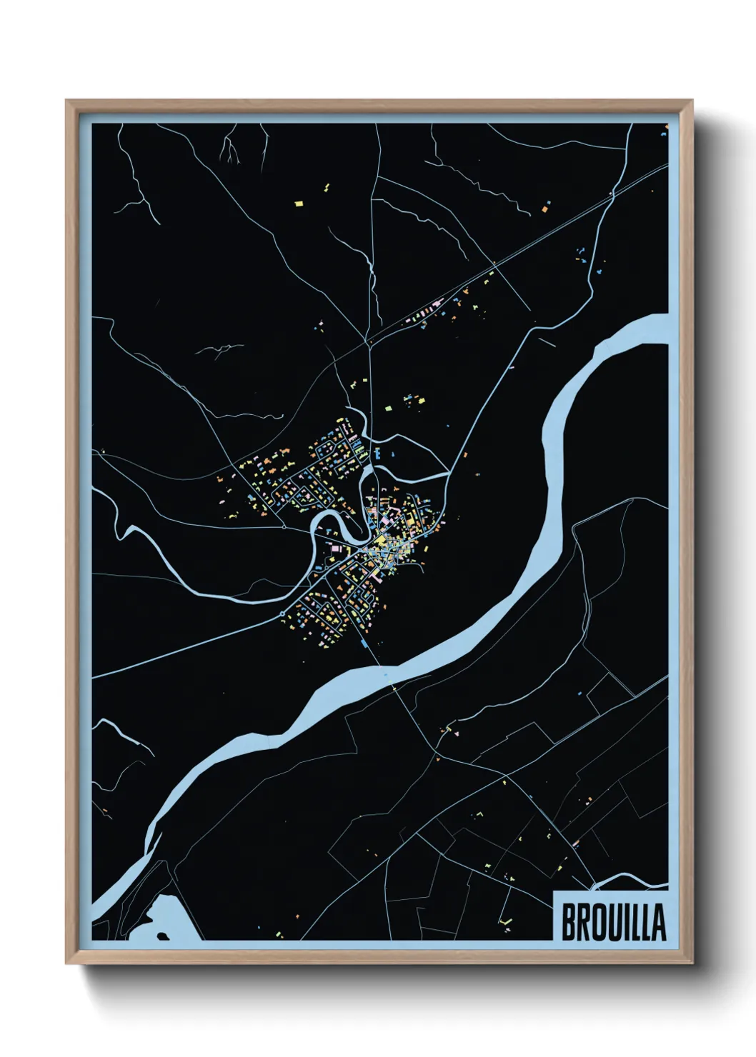 Une affiche de carte sur Brouilla