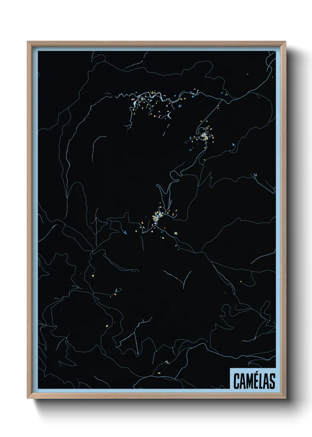 Une affiche de carte sur Camélas