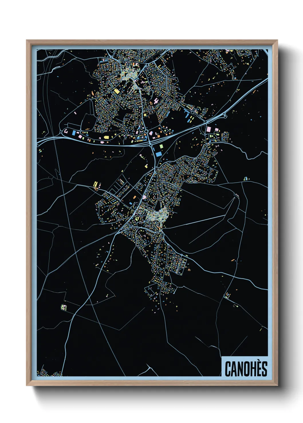 Une affiche de carte sur Canohès