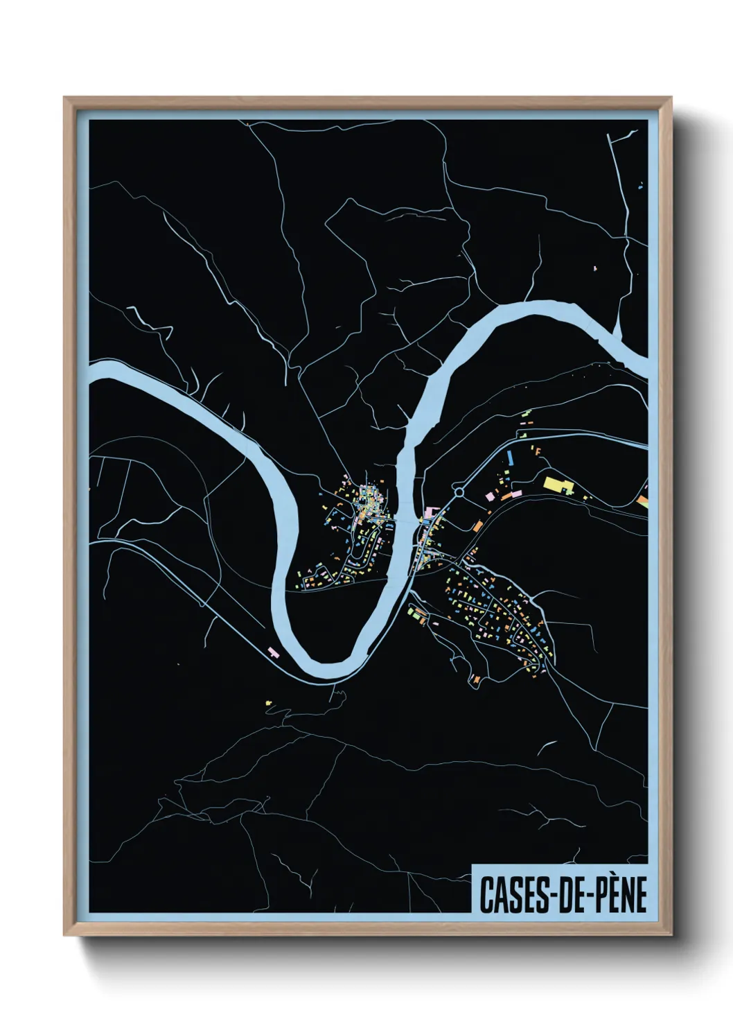 Une affiche de carte sur Cases-de-Pène