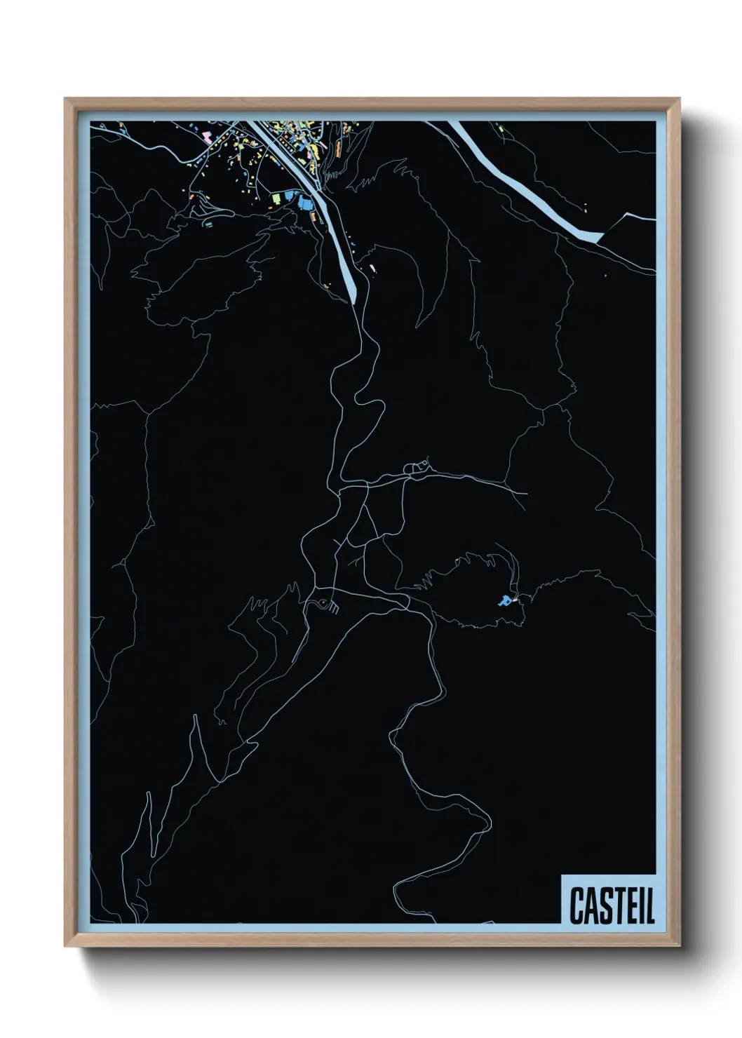 Une affiche de carte sur Casteil