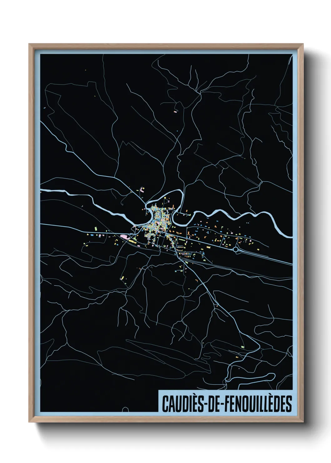 Une affiche de carte sur Caudiès-de-Fenouillèdes