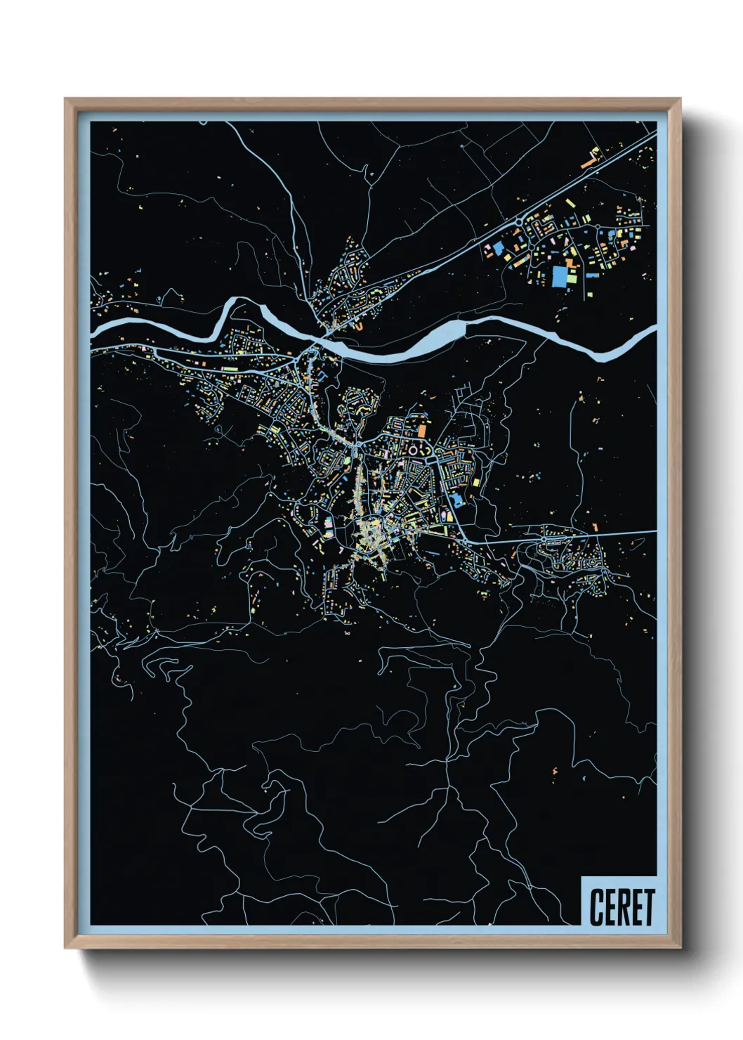 Une affiche de carte sur Ceret