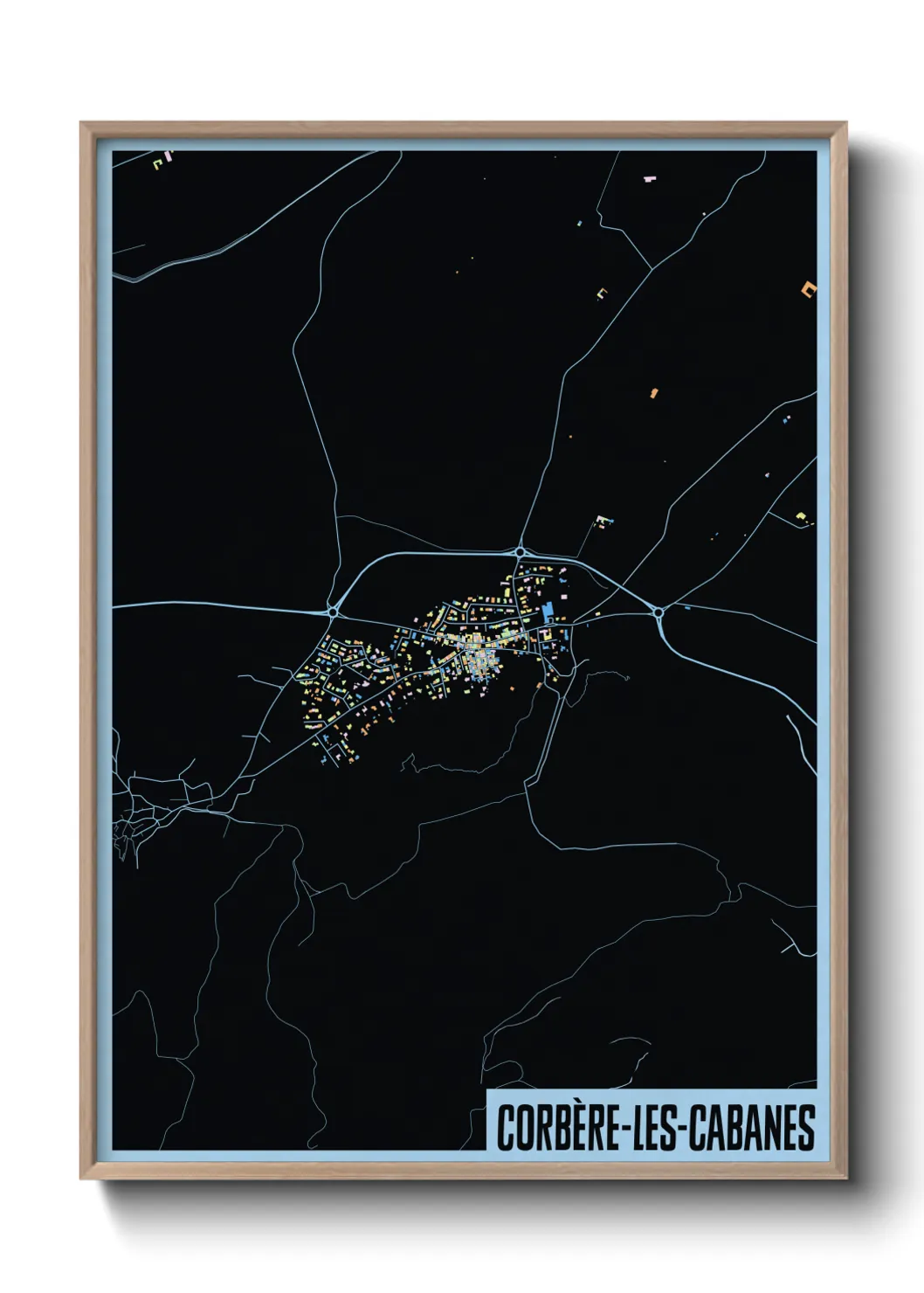 Une affiche de carte sur Corbère-les-Cabanes