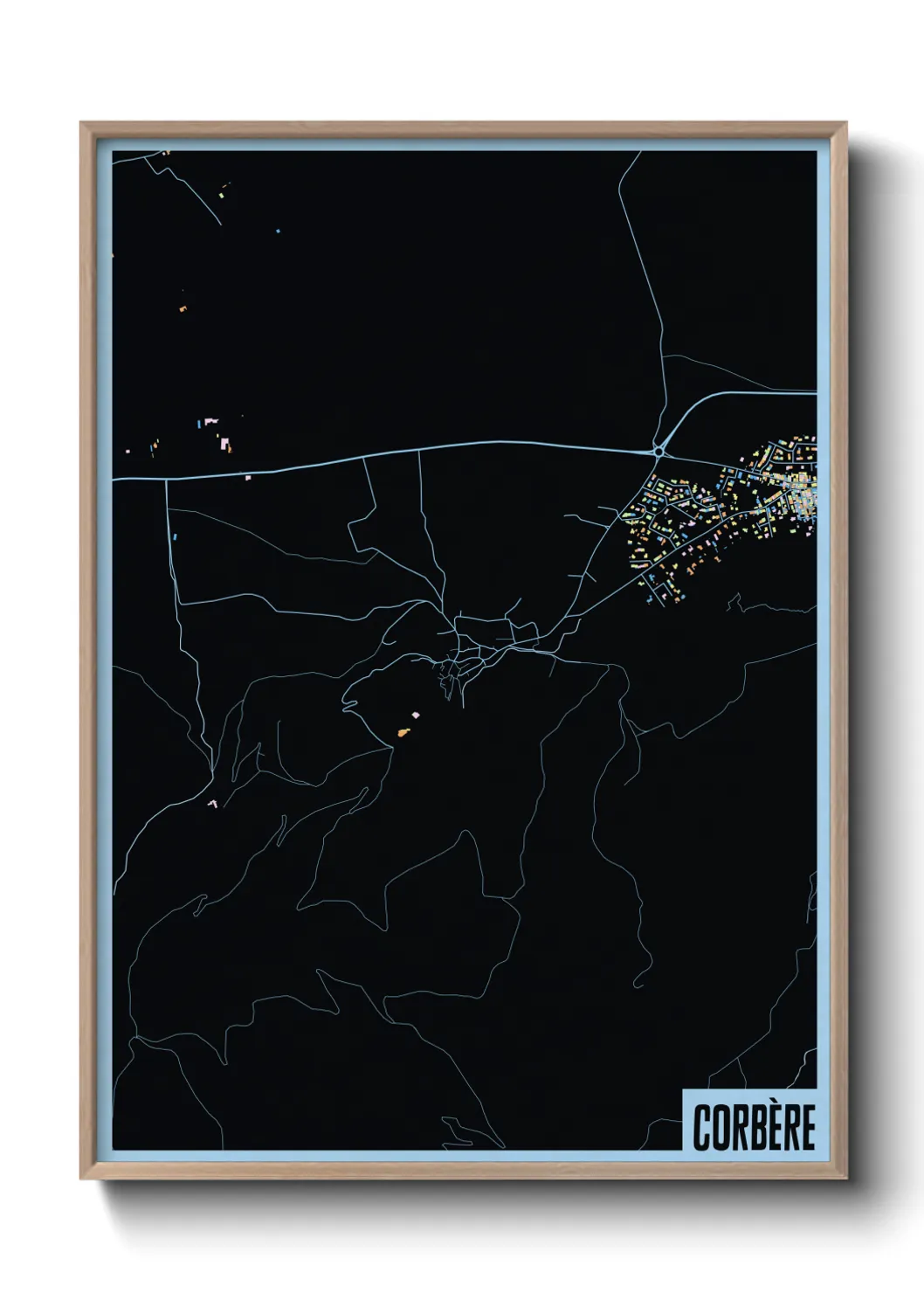 Une affiche de carte sur Corbère