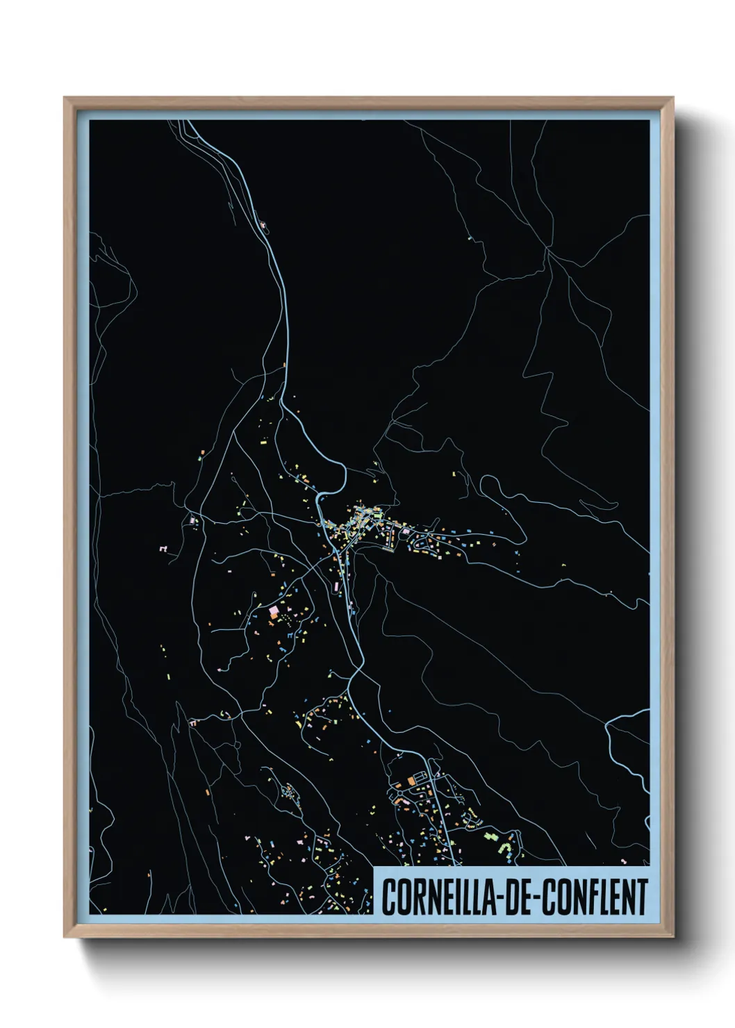 Une affiche de carte sur Corneilla-de-Conflent