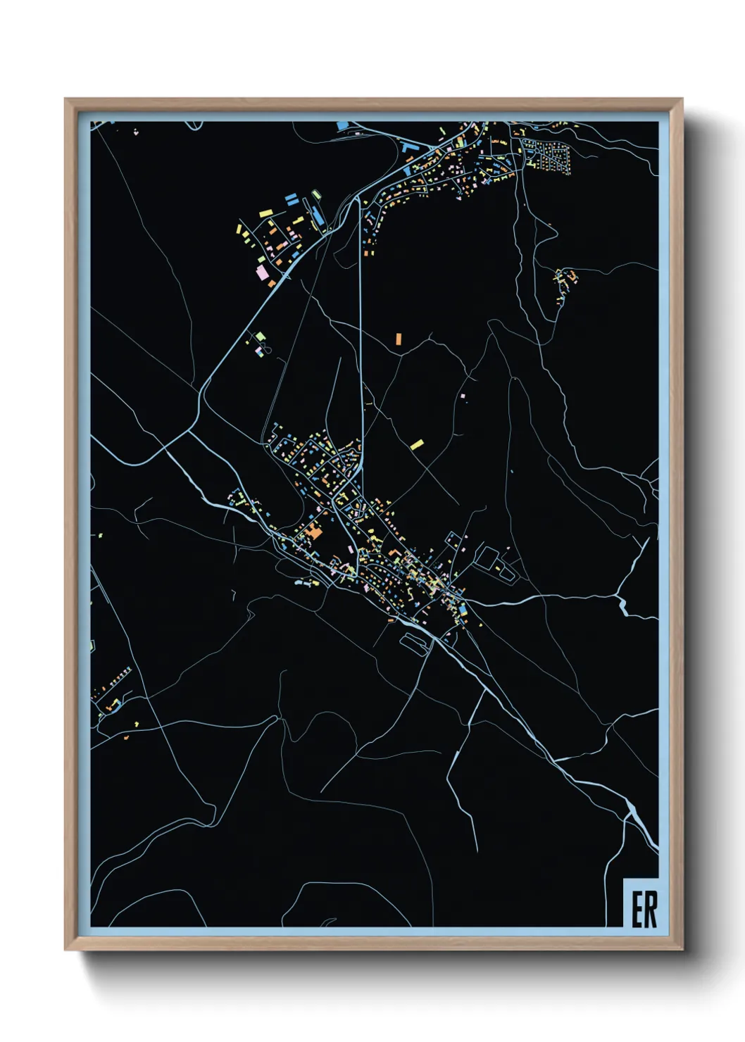 Une affiche de carte sur Er