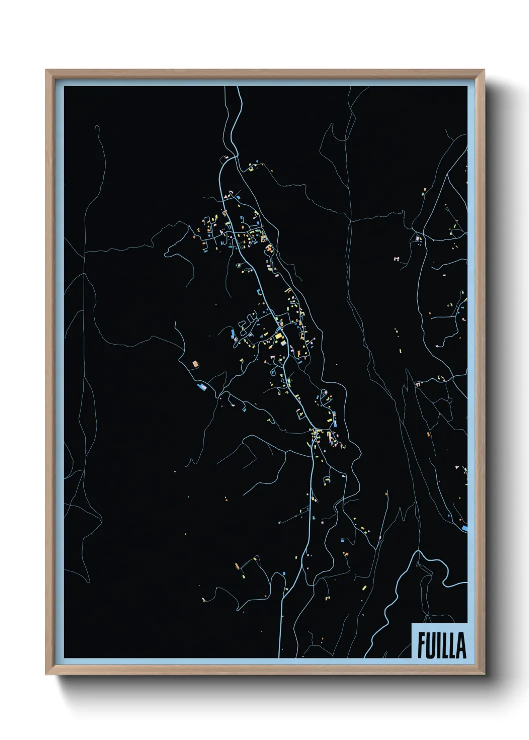 Une affiche de carte sur Fuilla