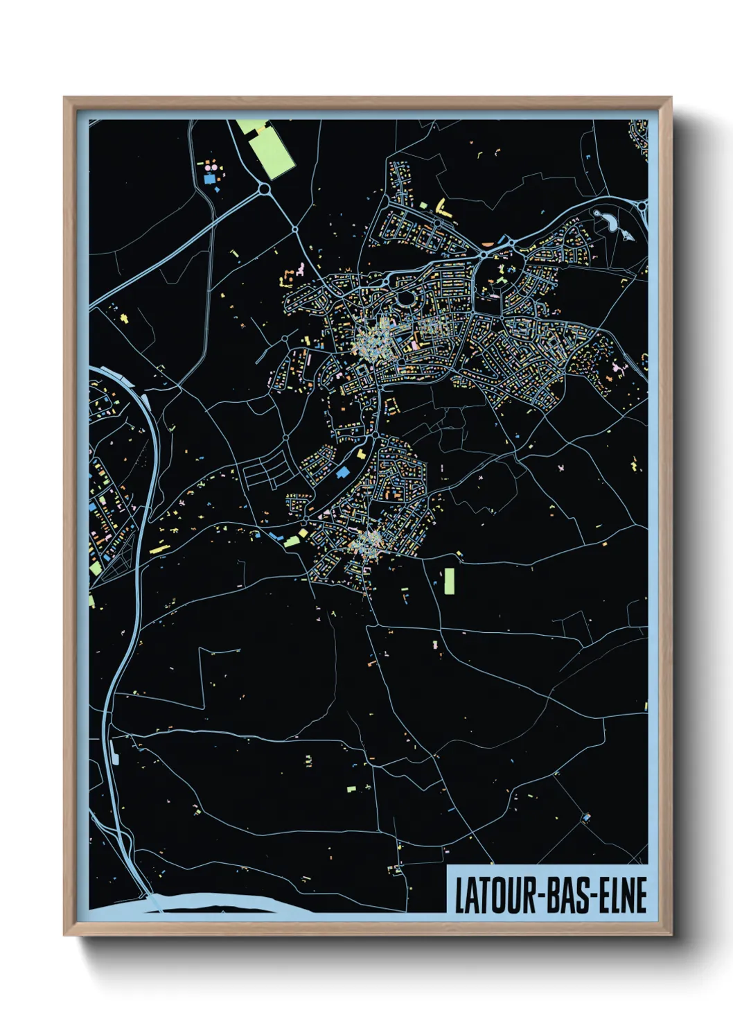 Une affiche de carte sur Latour-Bas-Elne