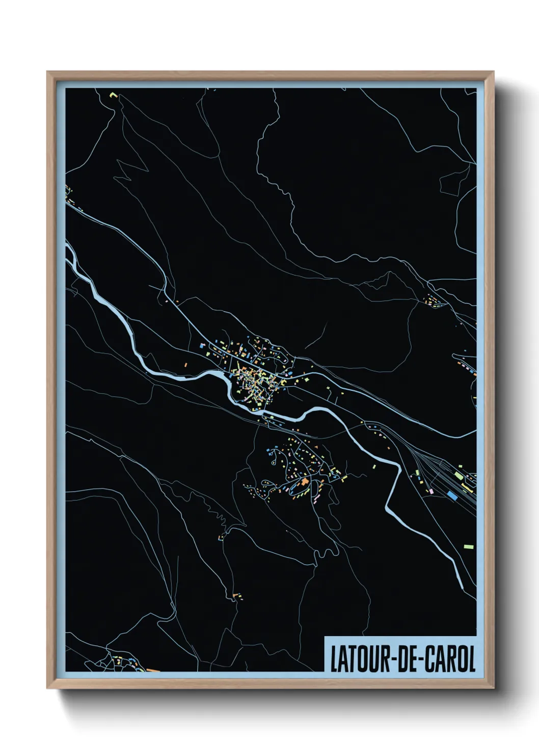 Une affiche de carte sur Latour-de-Carol