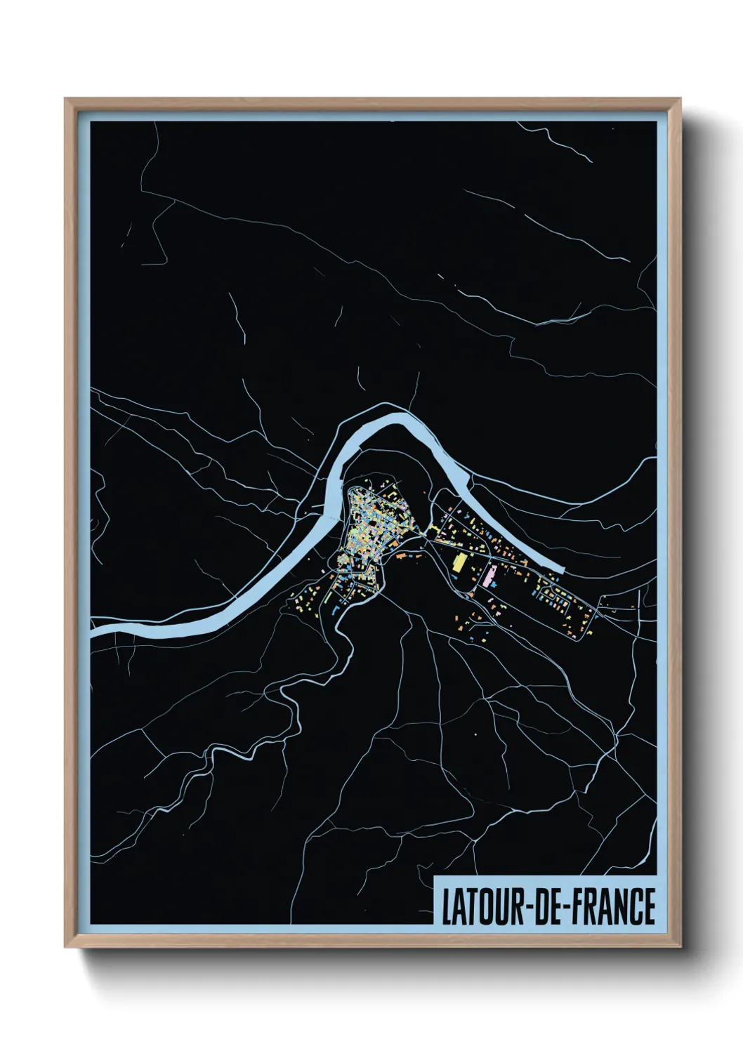 Une affiche de carte sur Latour-de-France