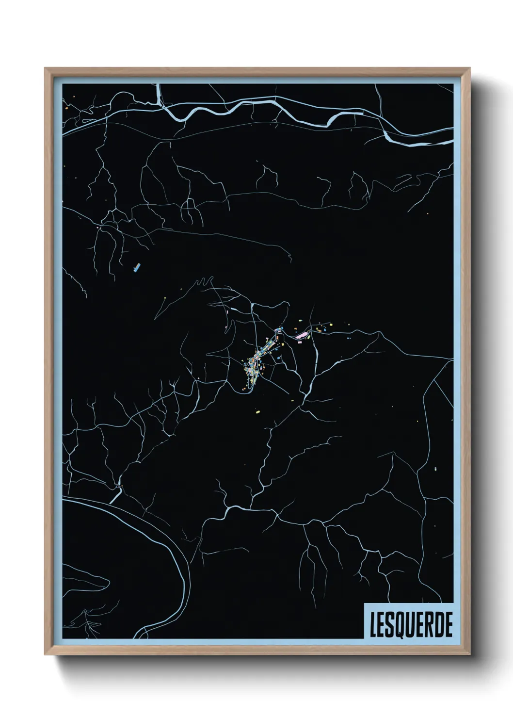 Une affiche de carte sur Lesquerde