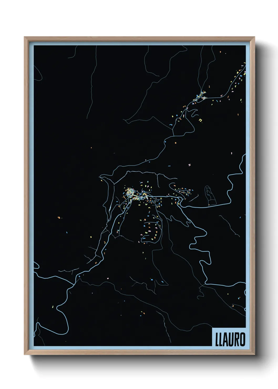 Une affiche de carte sur Llauro