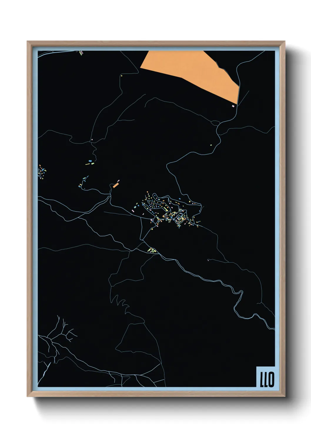 Une affiche de carte sur Llo