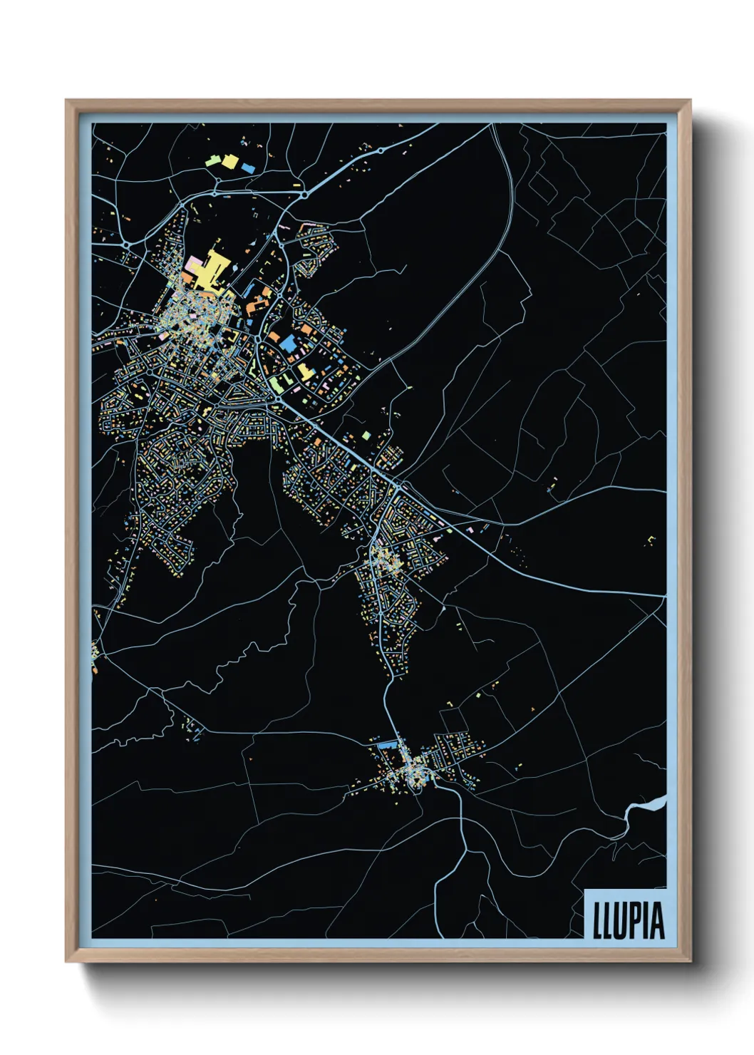 Une affiche de carte sur Llupia