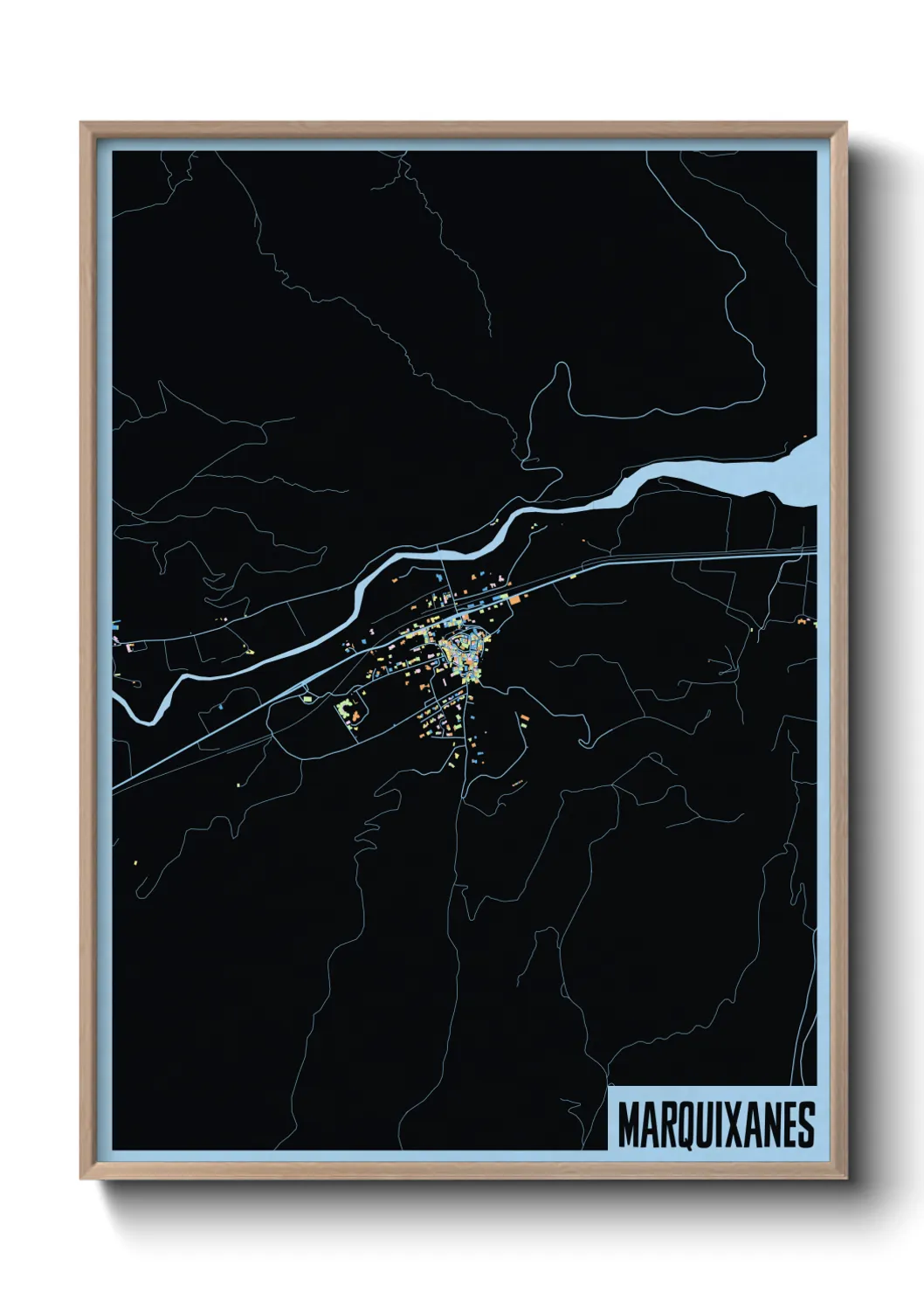 Une affiche de carte sur Marquixanes