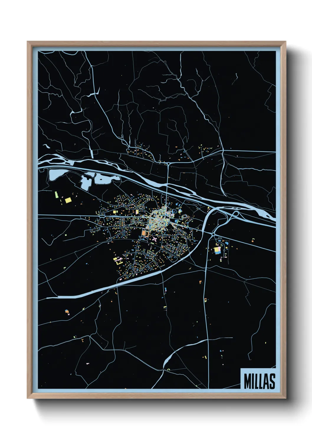 Une affiche de carte sur Millas