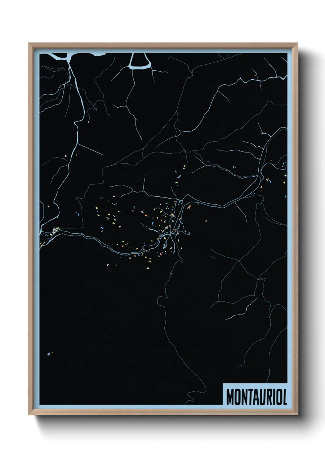 Une affiche de carte sur Montauriol