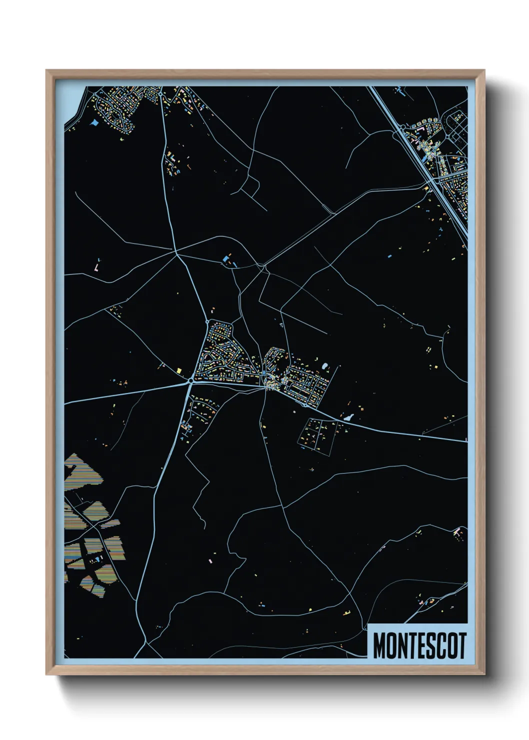 Une affiche de carte sur Montescot