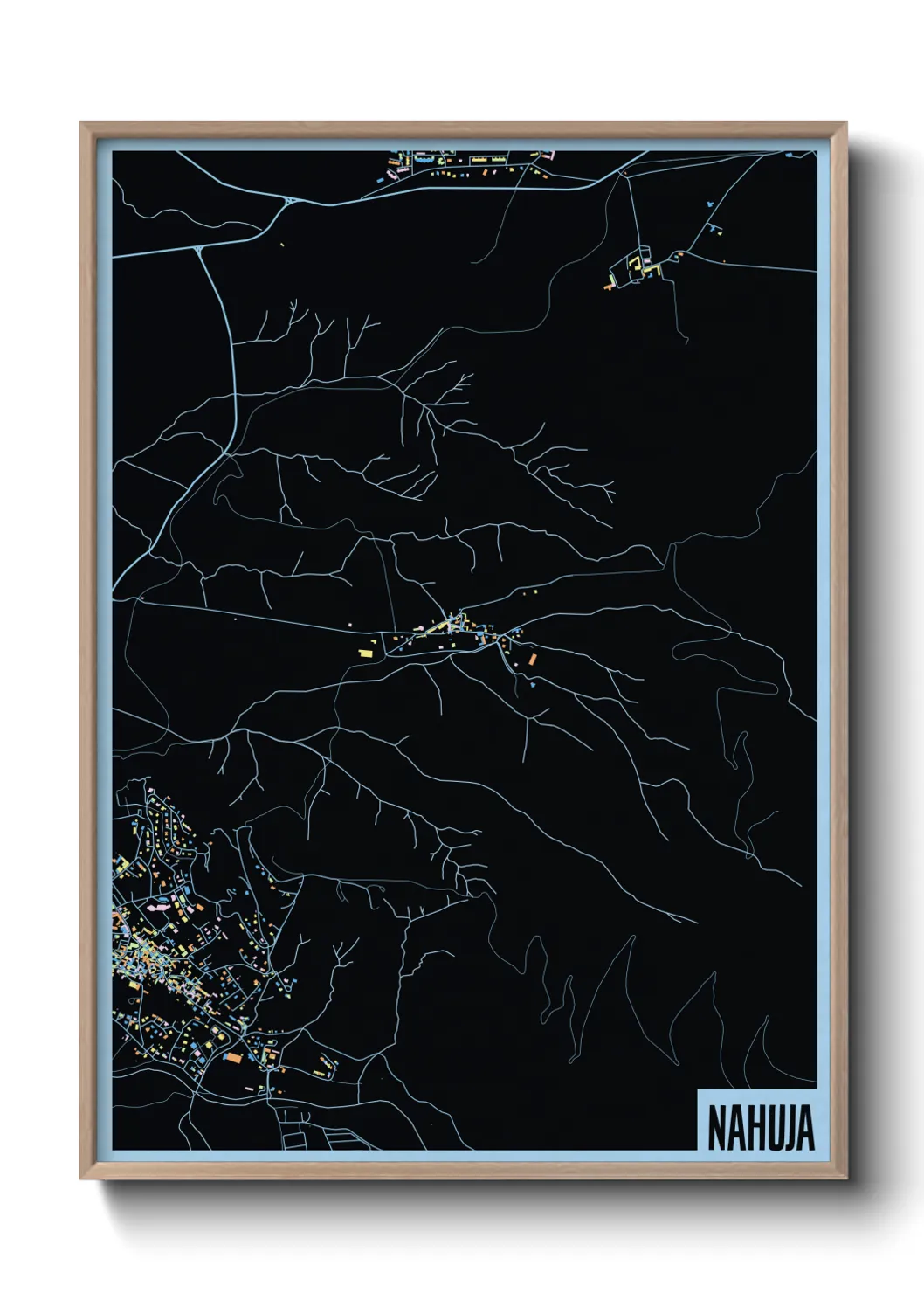 Une affiche de carte sur Nahuja