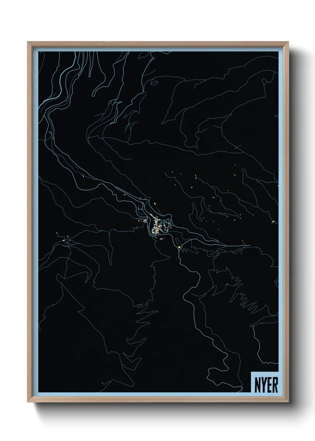 Une affiche de carte sur Nyer