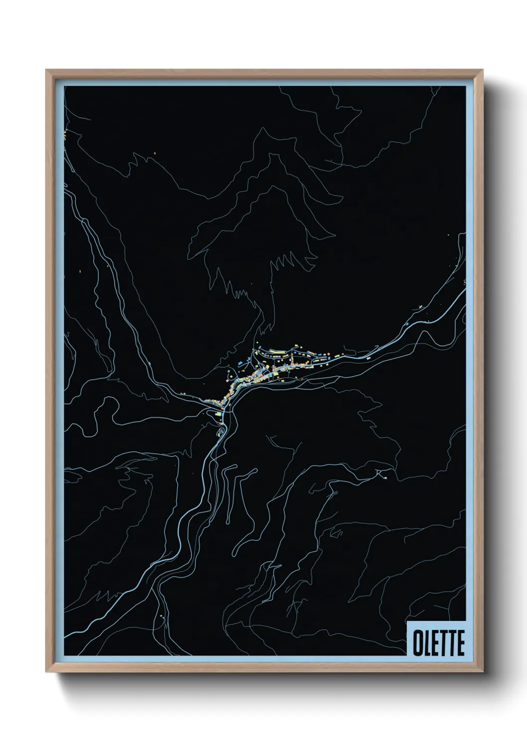 Une affiche de carte sur Olette