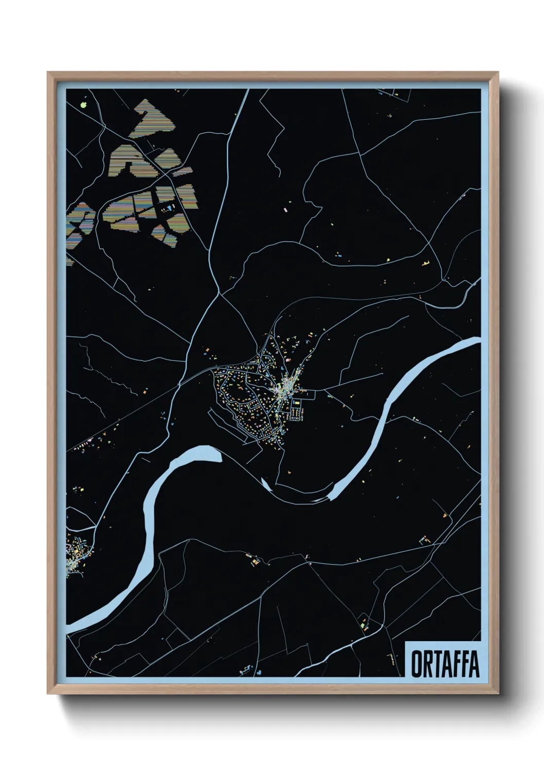 Une affiche de carte sur Ortaffa