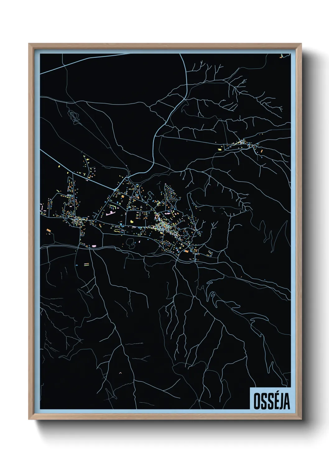 Une affiche de carte sur Osséja