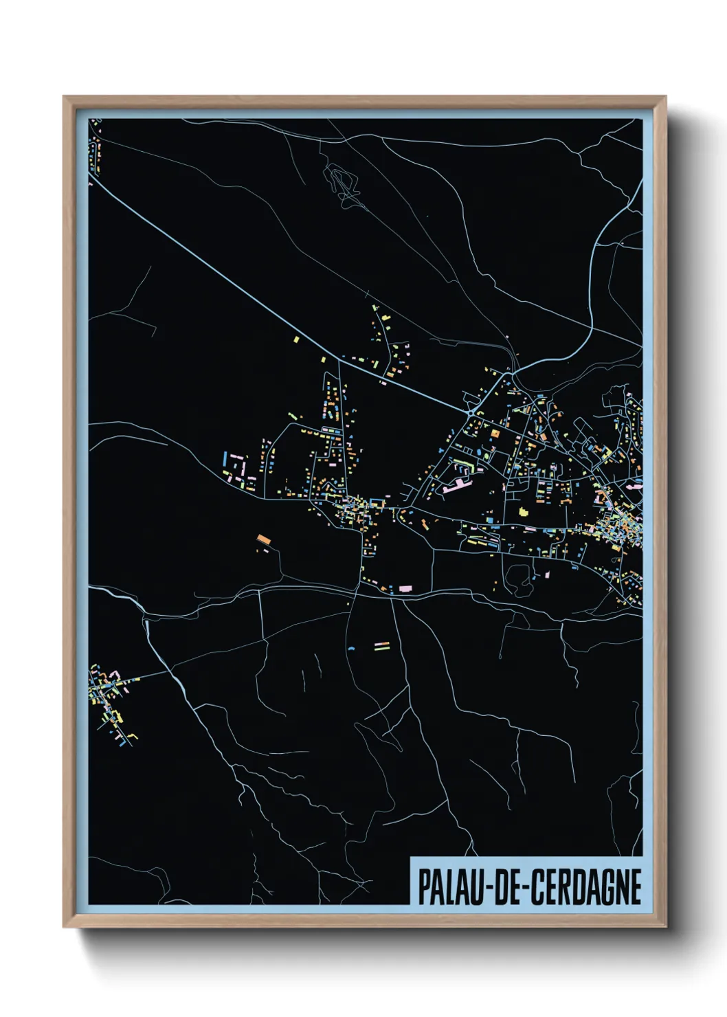 Une affiche de carte sur Palau-de-Cerdagne