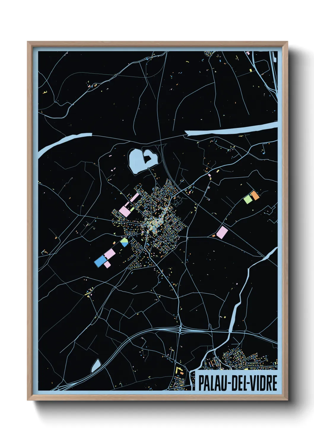 Une affiche de carte sur Palau-del-Vidre