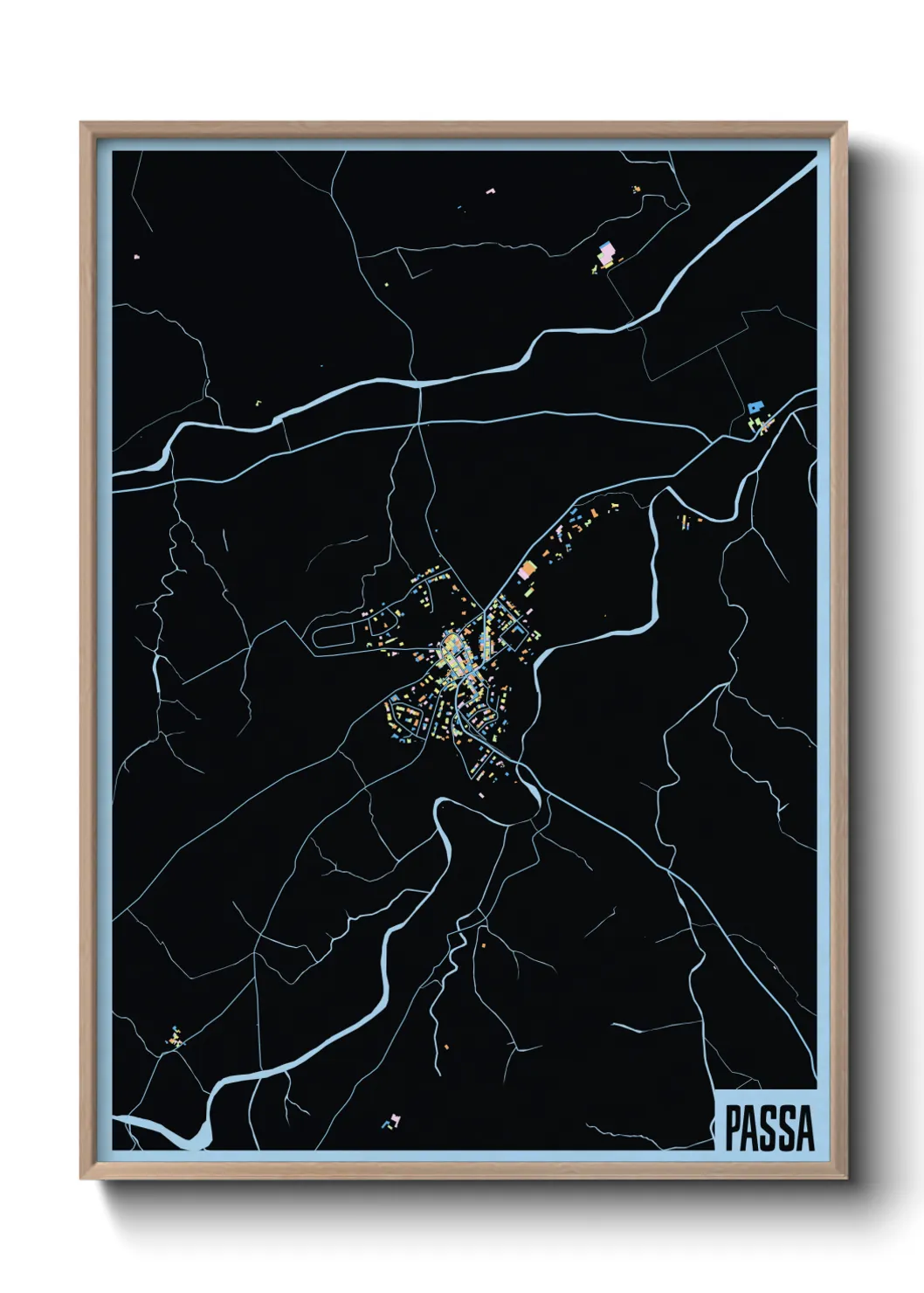 Une affiche de carte sur Passa