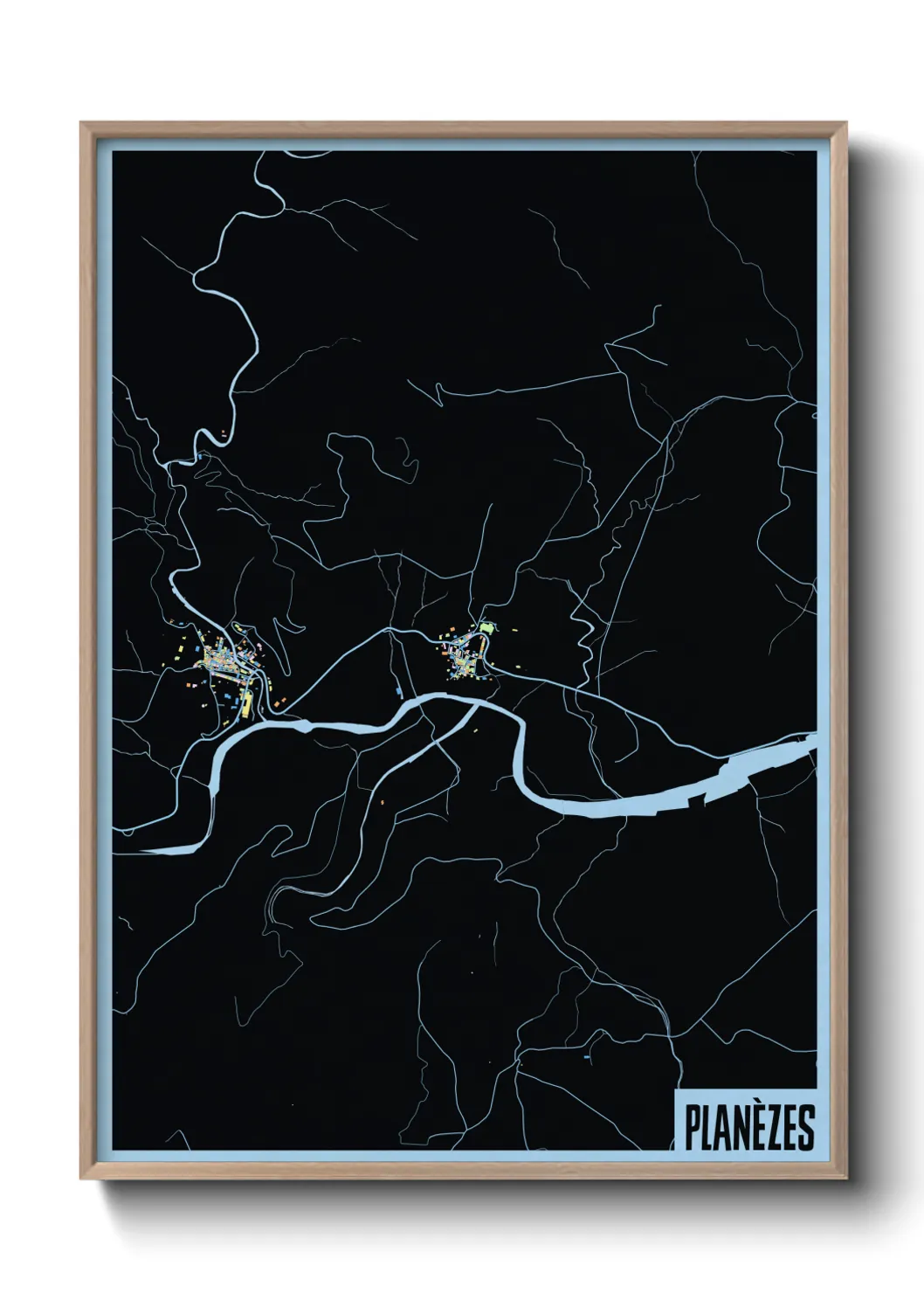 Une affiche de carte sur Planèzes