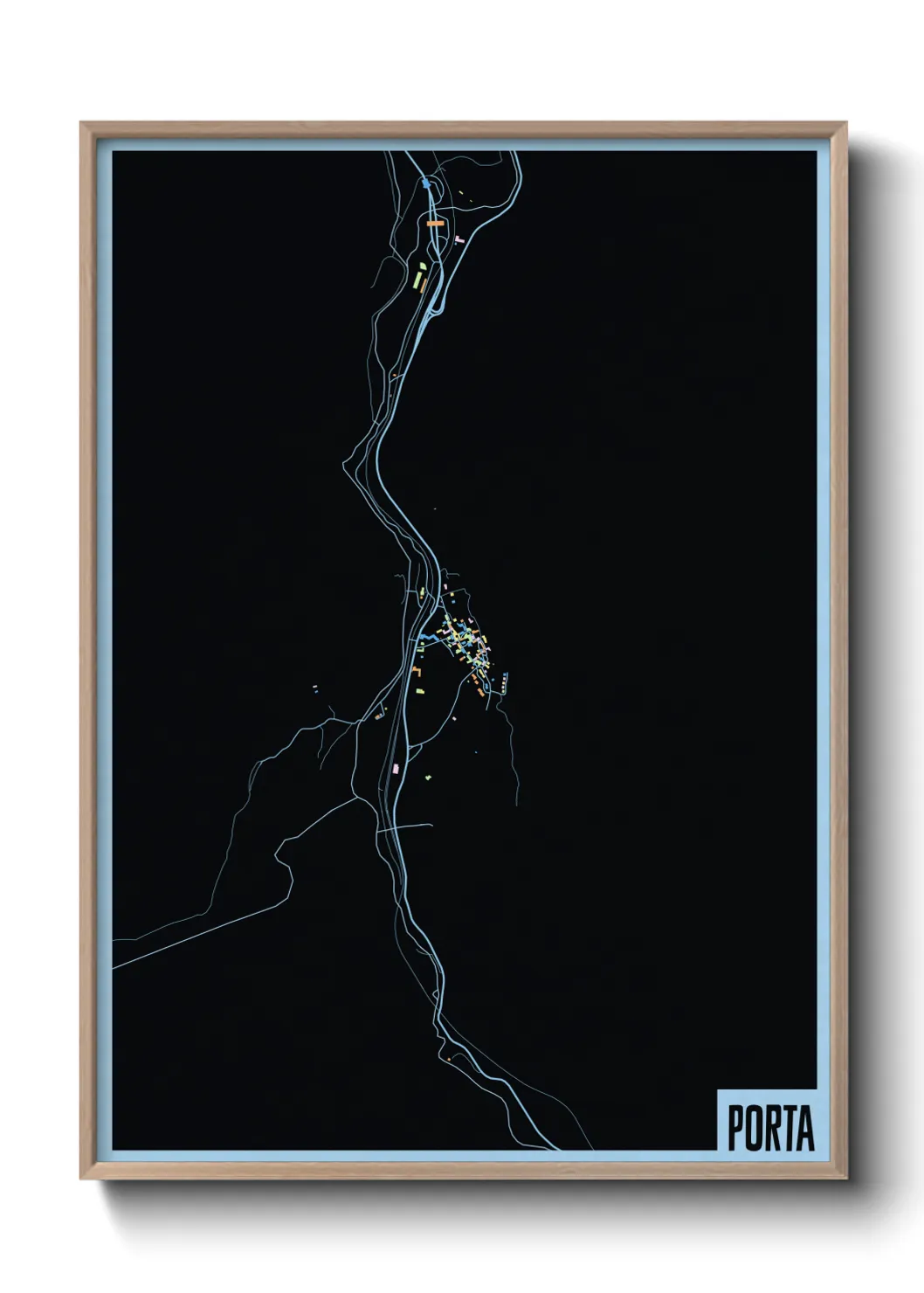 Une affiche de carte sur Porta